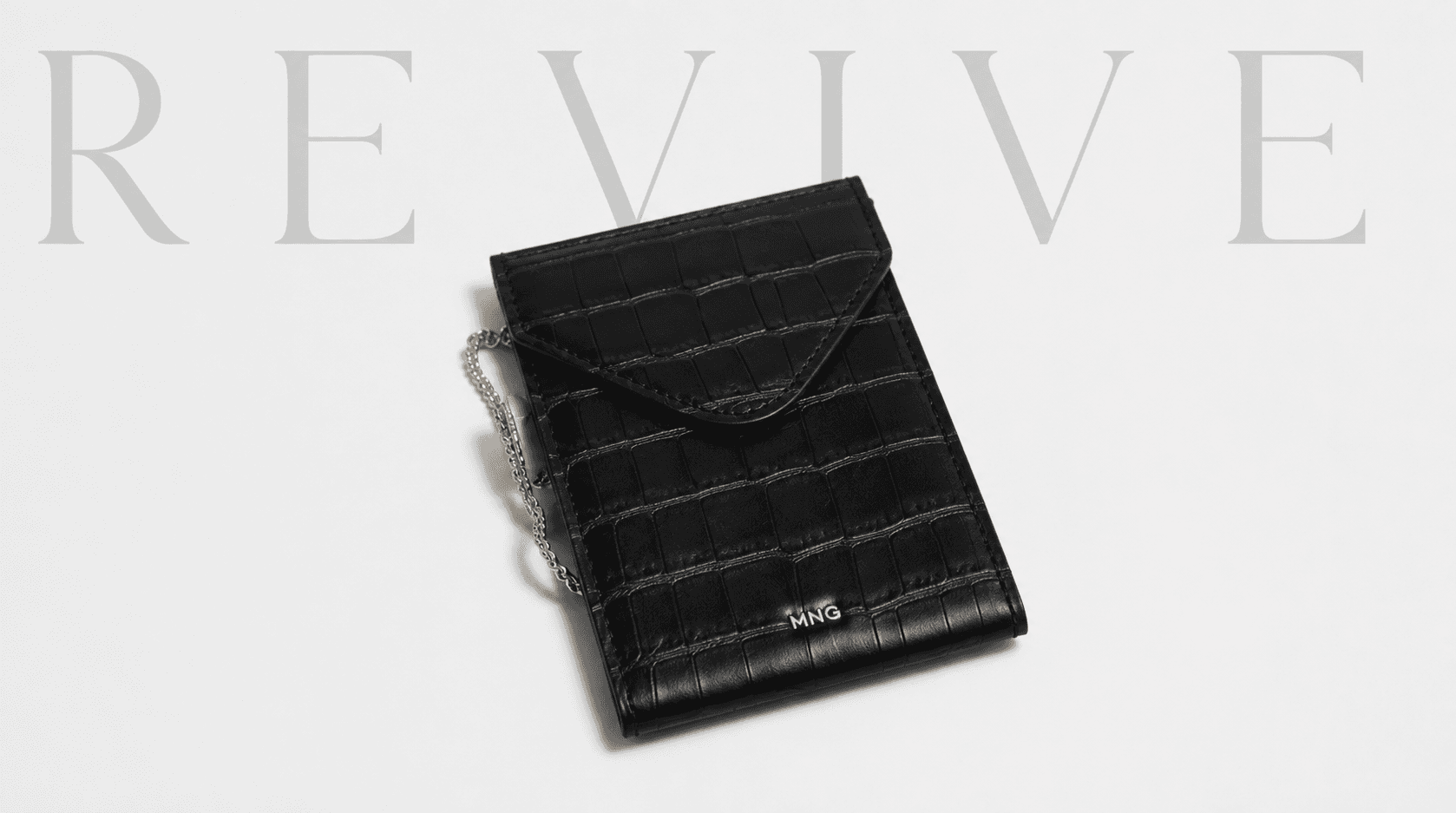 Phone Bag Estruturada Croco Preta Mango (MNG)